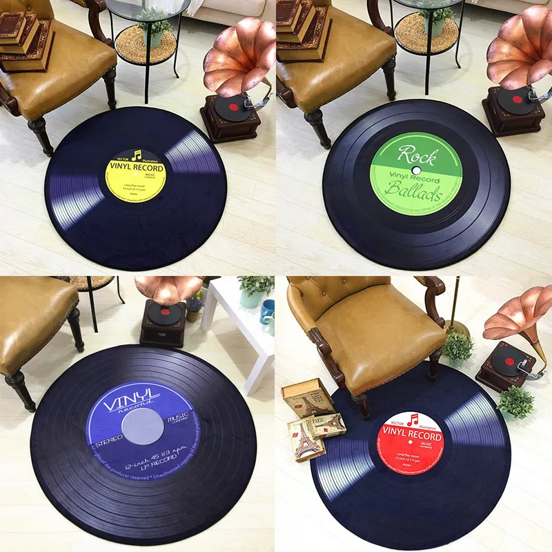Ретро CD коврик антикварный диван-кресло подушка боковой коврик нескользящий короткий бархатный коврик виниловые записи модель двери декоративный коврик