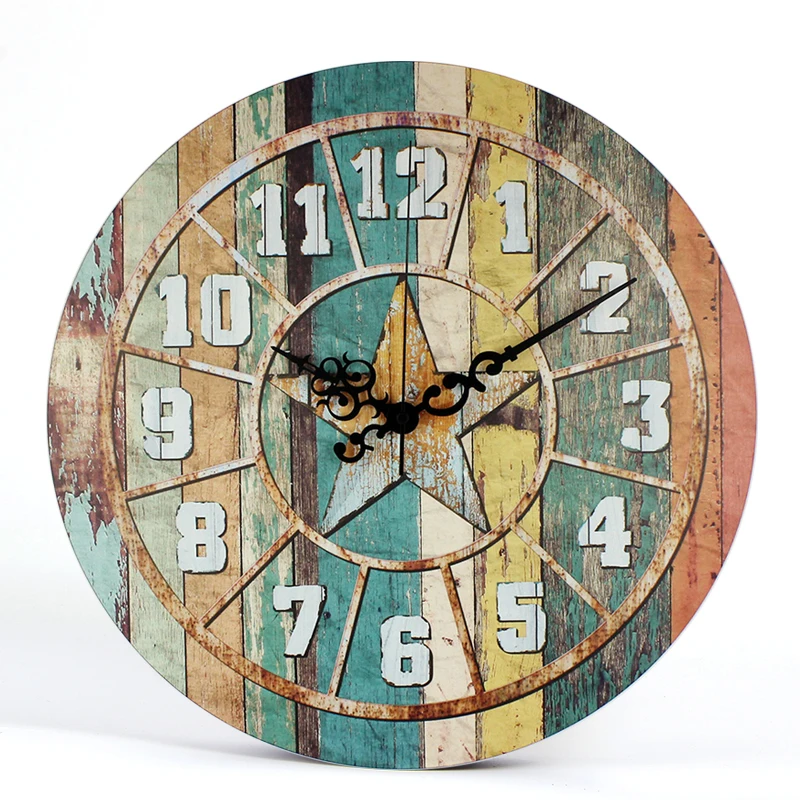 

Retro Clock study clock european style living room modern wall watch minimalist bedroom silent creative with Roman Number clock