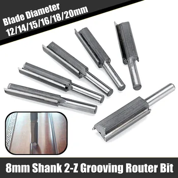 

Drillpro 8mm Shank 2-Z Grooving Router Bit CNC Grooving Cutter Wood Slotted Tungsten Steel Milling Cutter 12/14/15/16/18/20mm