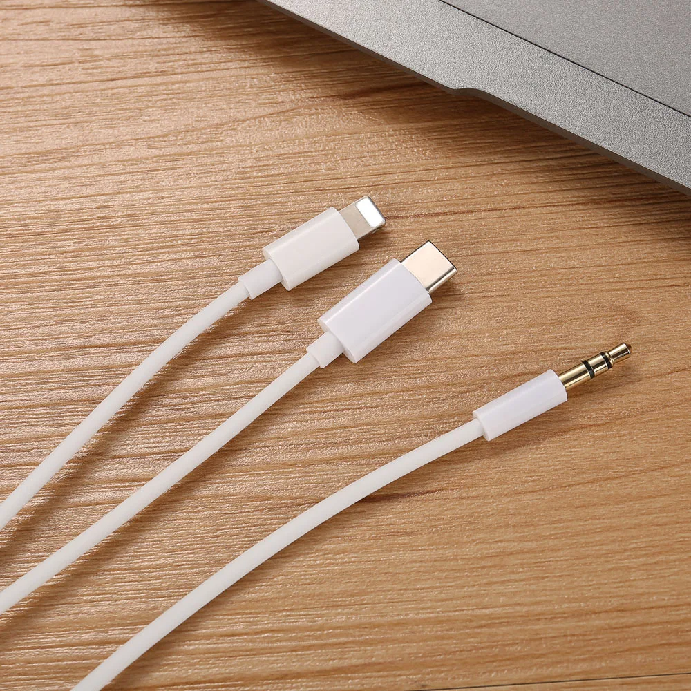 1 м 3 фута USB C/8pin/3 5 мм до AUX Наушники в aux аудио кабель для телефона с 8 контактами и