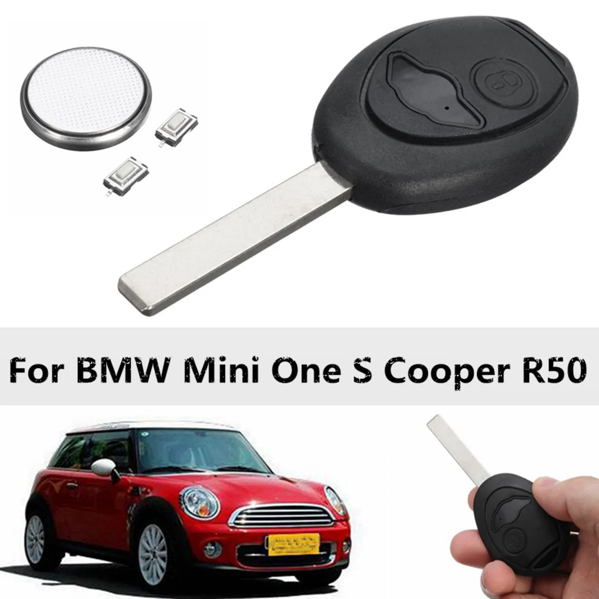 2 кнопки дистанционного ключа брелок Ремонтный комплект для BMW Mini One S Cooper R50