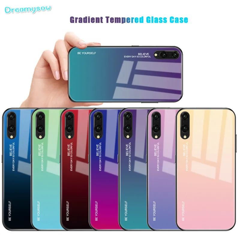Чехол для телефона с градиентным стеклом для Huawei P Smart P20 Pro Lite Mate20 Nova3i Honor V20 10 8X9X20 Pro, разноцветный чехол