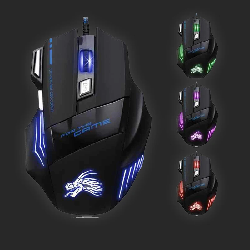 Новая X8 профессиональная Проводная игровая мышь, 7 кнопок, 5500 dpi, светодиодный, оптическая, USB, компьютерная, геймерская мышь для ноутбука, компьютера, ПК, геймера
