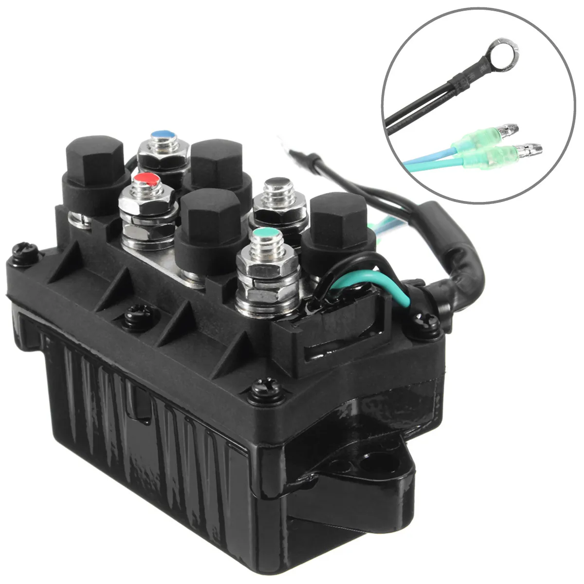 

6H1-81950-00-00 3 Pin 12V+-20% Trim Relay Boat Motor Power 120A Waterproof for Yamaha 30-90HP Engine Aluminum Bronze+Plastic