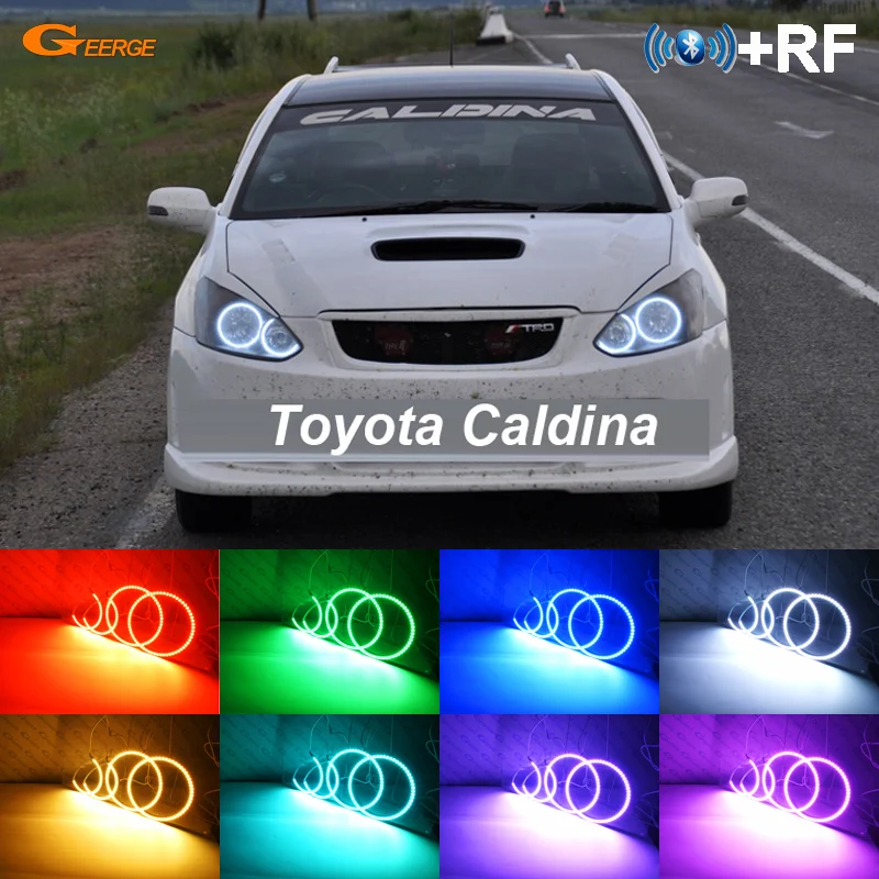 Для Toyota Caldina T240 2002 2003 2004 RF контроллер Bluetooth Multi-Цвет Ультра-яркий RGB светодио дный Ангельские глазки Halo Кольцо Комплект