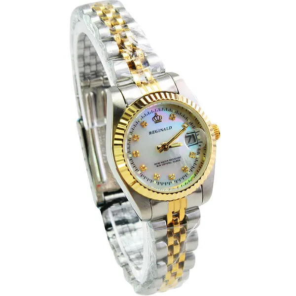 2018 REGINALD Top Brand Quartz Lady Watch Woman Luxury Gold Fluted Bezel Pearl D 2018 REGINALD Top Brand Quartz Lady Watch Woman Luxury Gold Fluted Bezel Pearl D