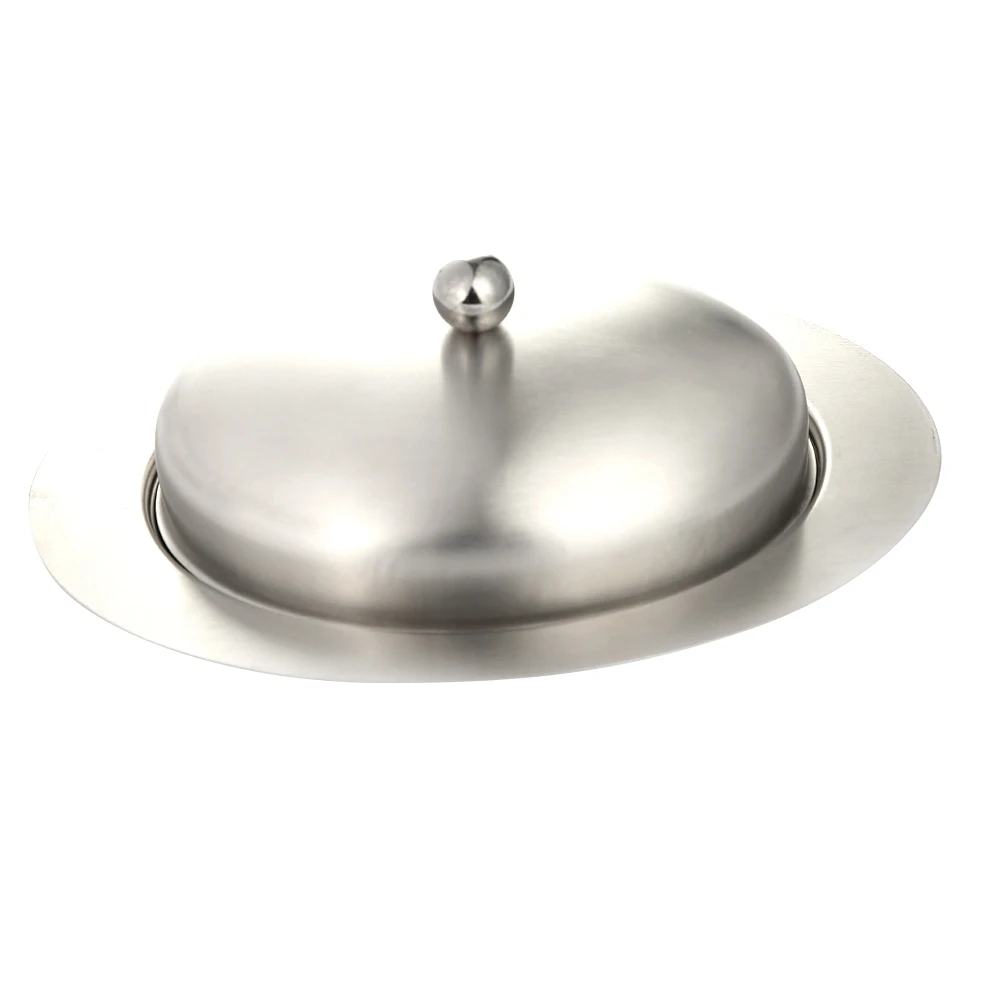 Stainless Steel Oval Butter Dish Box Container Elegant Cheese Server Storage Keeper Tray With Easy To Hold Lid | Дом и сад