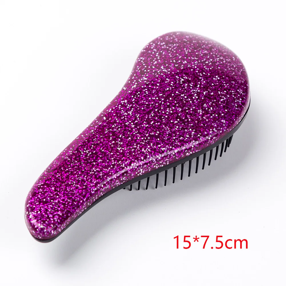 

Massage Hairbrush Shower Portable Glitter Handle Anti-Static Comb Supple Travel