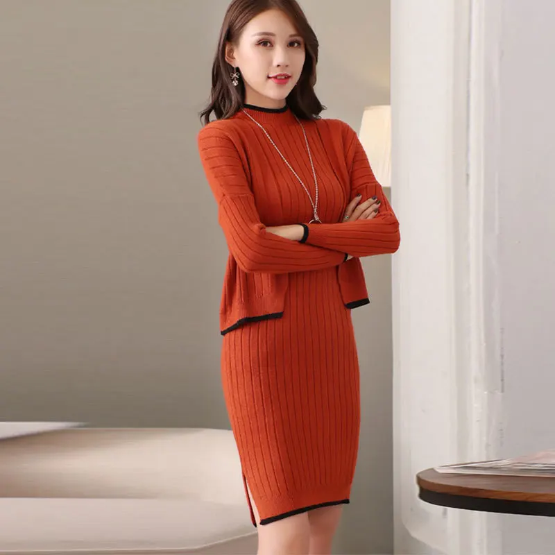 2019 Neue Frauen Mode Anz ge Strickte Weibliche Pullover Weste Kleid 