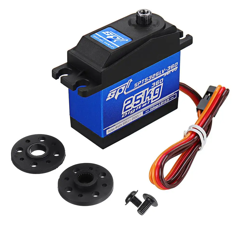 

SPT SPT5325LV-360 25KG Digital Servo 360° Large Torque Dual Bearing Linear Change Metal Gear Servo