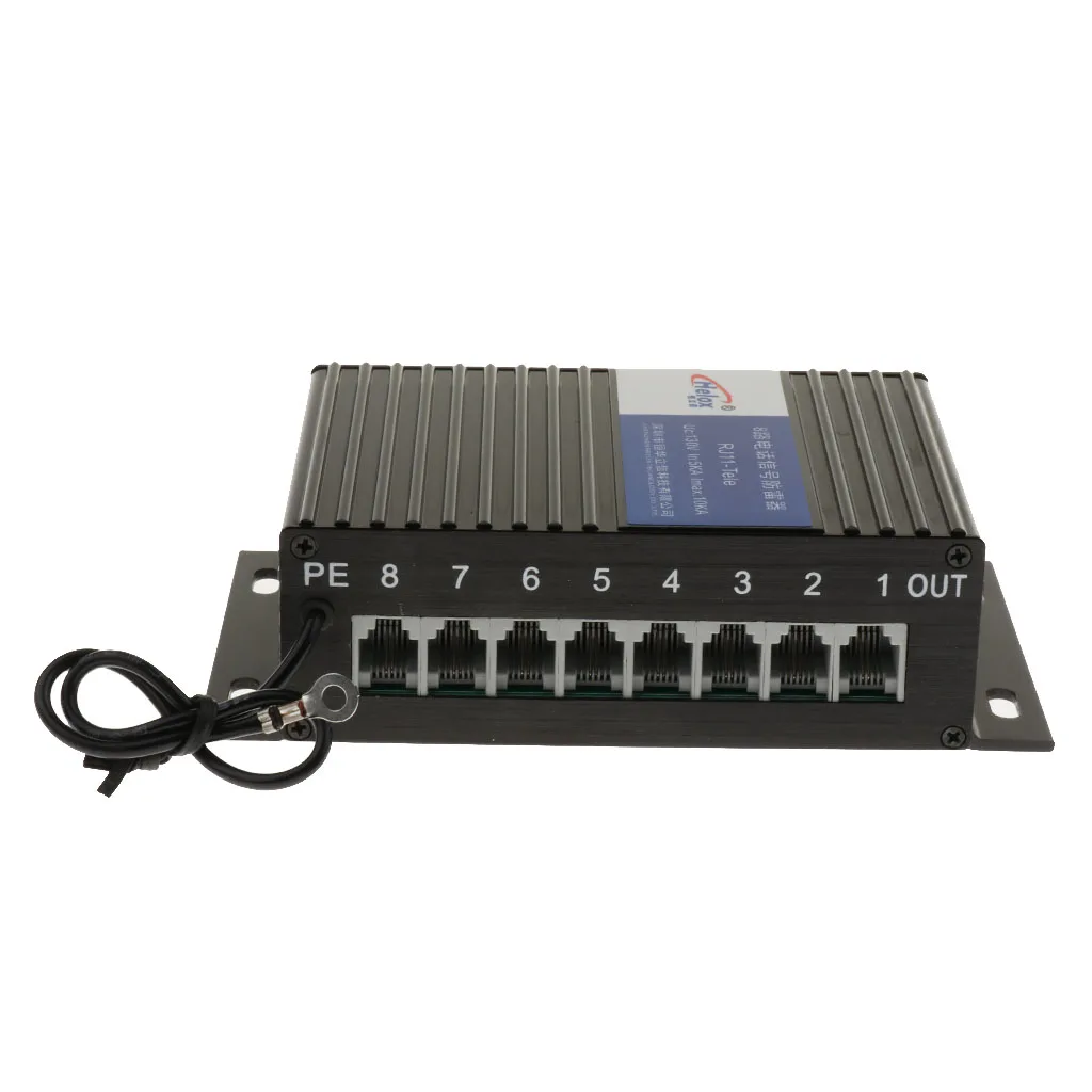 

MagiDeal RJ-11 Tel Telephone Signal Lightning Arrester 8 Ports Surge Protector