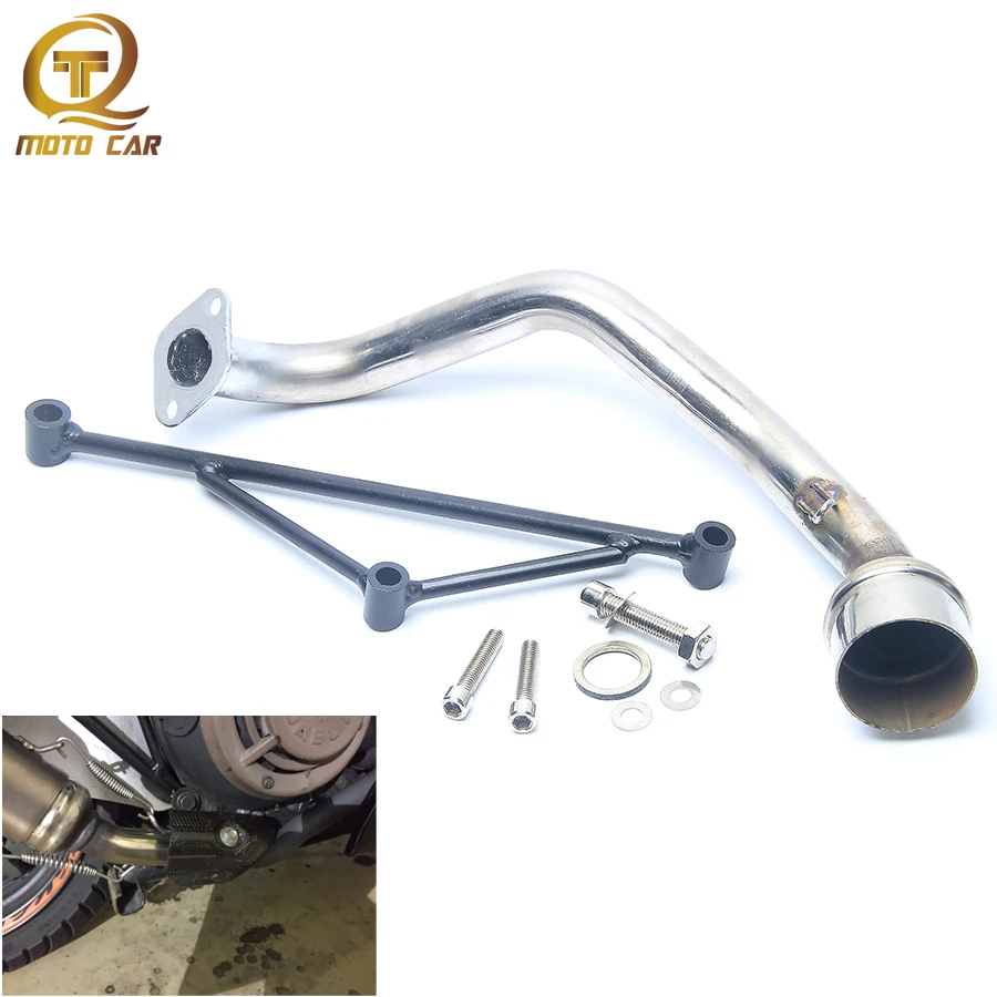 

Motorcycle Exhaust Pipe middle Tube De Escape Muffler 51MM GY6 125 Link pipe Set Scooter Bracket Header For Yamaha 125CC 150CC