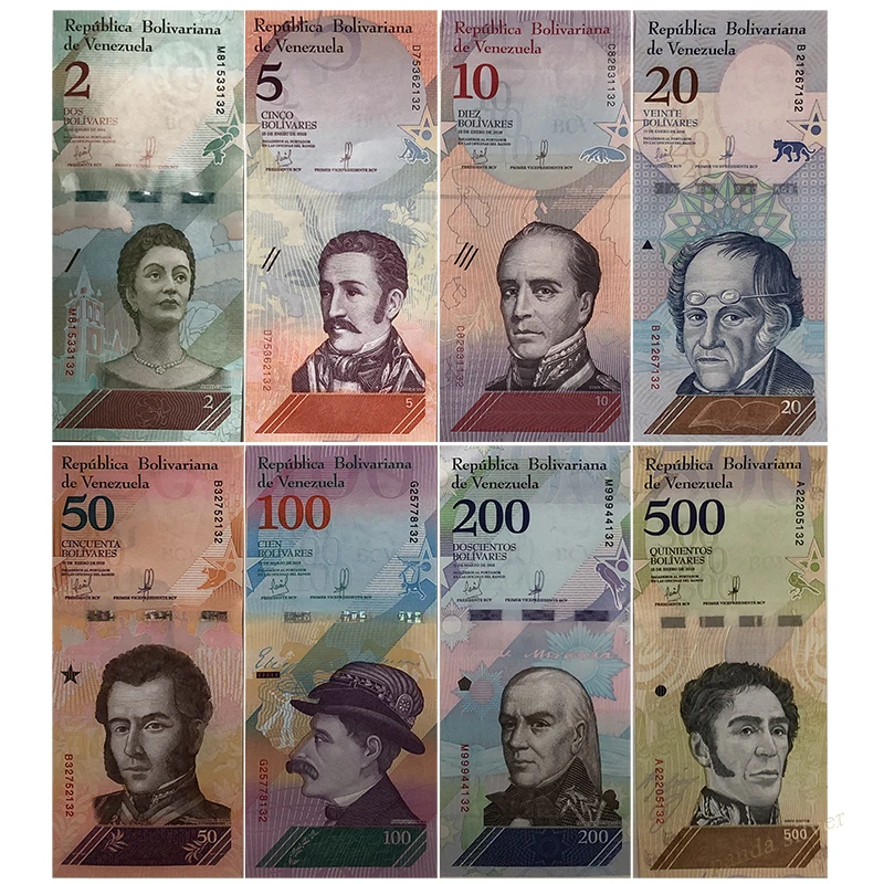 

VENEZUELA FULL SET 8 pcs 2 5 10 20 50 100 200 500 Bolivares soberanos 2018 UNC Original Banknote , Real Genuine paper money bill