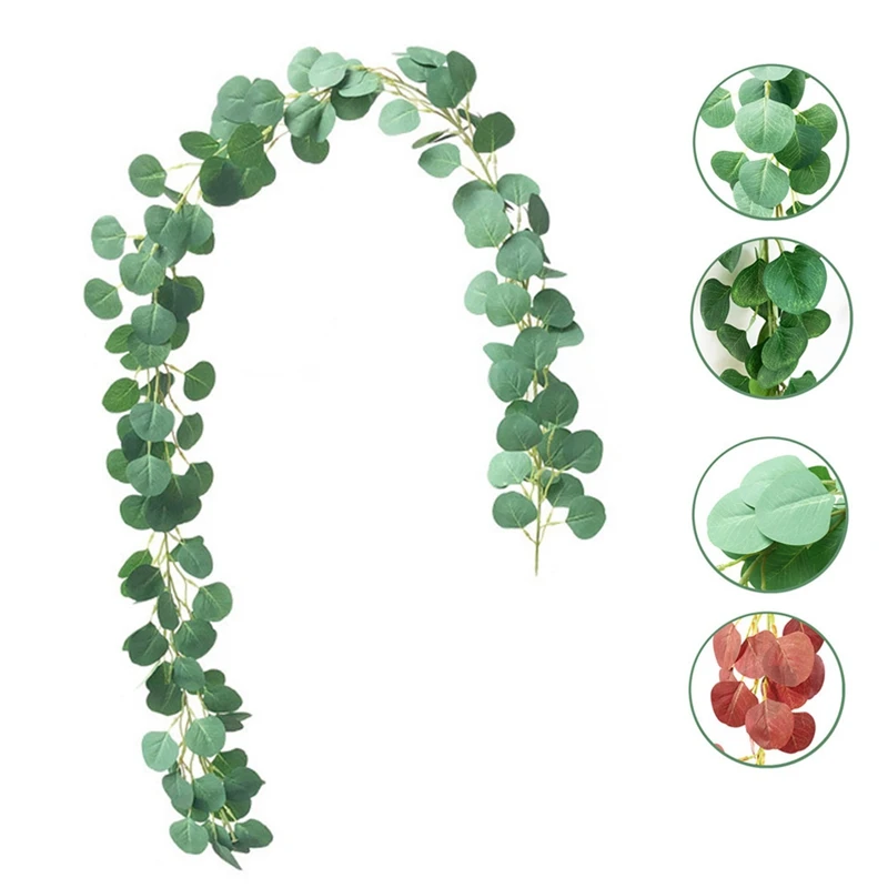 2M искусственный эвкалипт листья искусственная Виноградная лоза зелени венок для свадьбы праздника украшение домашний декор для стола