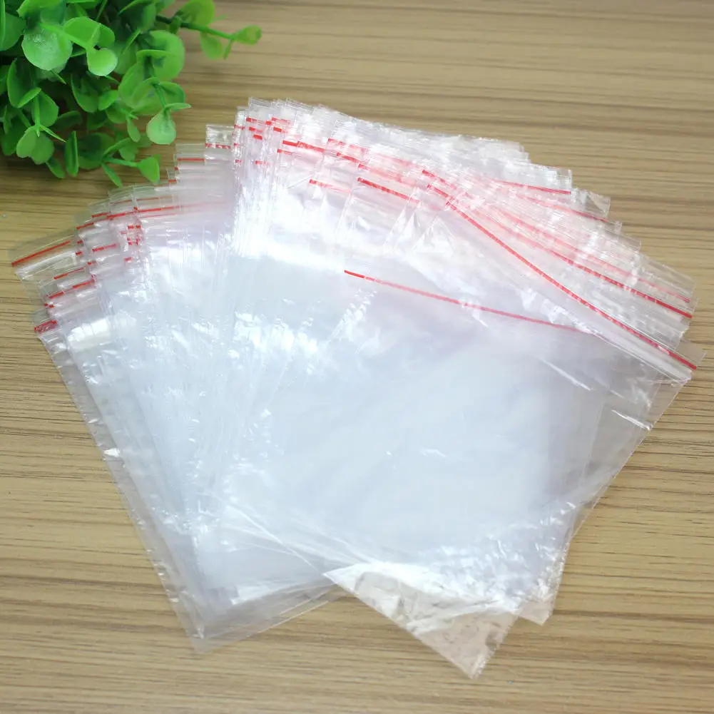100 шт герметичное пластиковое уплотнение Ziplock мешки самоклеющиеся прозрачные