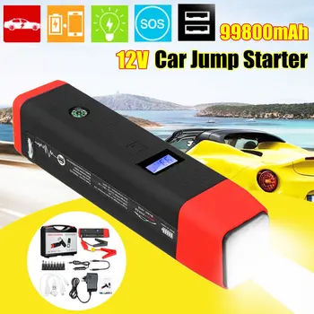 

99800mAh 12V 2USB Start Best 1000A Peaks Current Car Jump Starter Starting Power Bank Auto Battery Portable Pack Booster