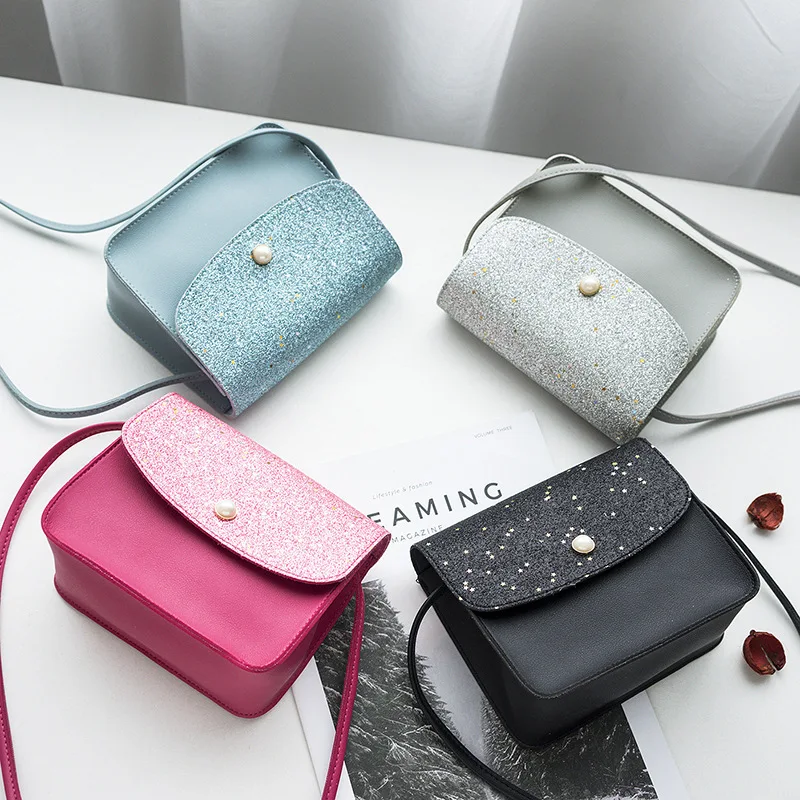  New Women Children Shoulder Bag Fashion Sequins Baby Girl Purse Handbag Cute Messenger Bag For Birt - 32910502314