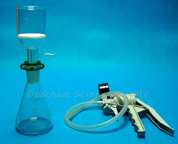 

250ml,Glass Filtration KIt,Erlenmeyer Flask & 150ml Funnel & Handle Vacuum pump