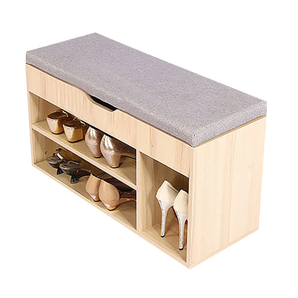 Cushion Home Entryway Hallway Shoe Bench Wooden Shoes Storage Organizer