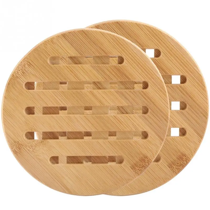 

Round Bamboo Cup Table Mat Pot Dish Pad Holder Heat Resistant Coasters Drinks Pot Pad Coasters Mug Table Mats