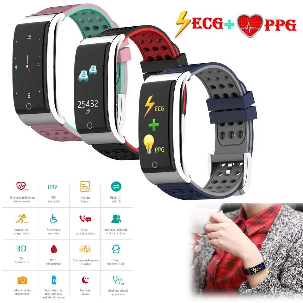 ECG+PPG Smart Watch Bracelet Wristband Blood Pressure Heart Rate Monitor Sport Fitness Tracker for Elders Gift ECG+PPG Smart Watch Bracelet Wristband Blood Pressure Heart Rate Monitor Sport Fitness Tracker for Elders Gift