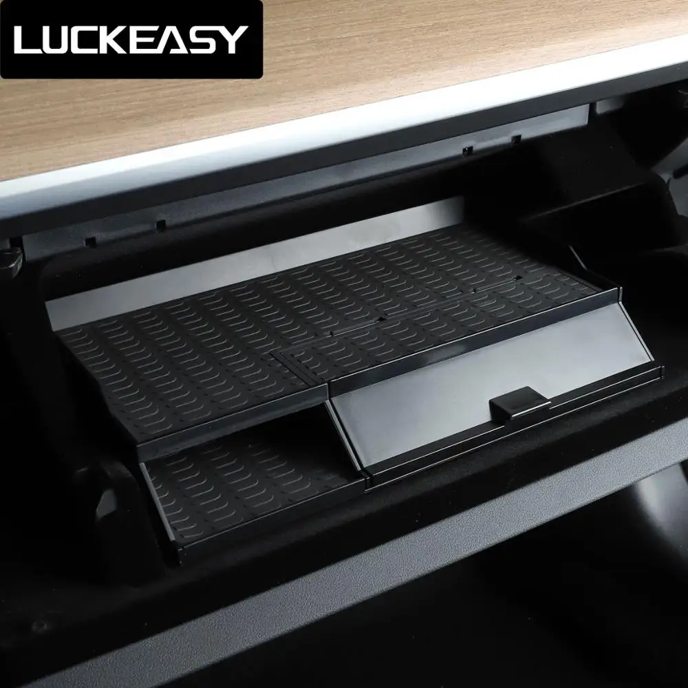  LUCKEASY for Tesla Model 3 2018-2019 Car Central armrest Box Stowing Tidying Glove Box Double Store
