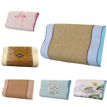

Summer Ice Silk Pillow Space Slow Rebound Memory Cotton Neck Contains Pillow Case bedding set