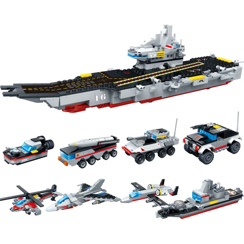 659 шт. 8 в 1 самолет Карри строительные блоки игрушки Legoings модели военный корабль DIY