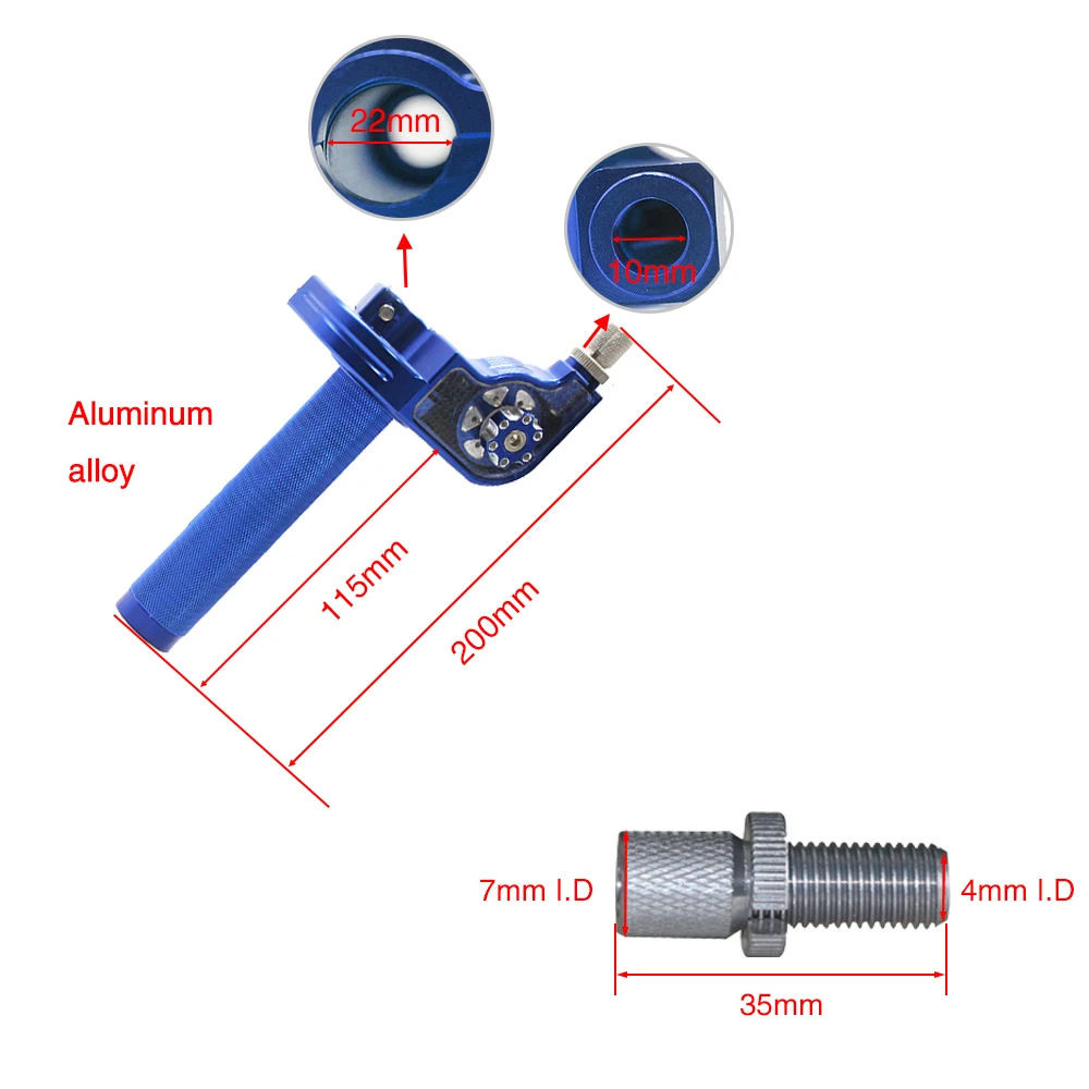 ZSDTRP CNC Adjustable Aluminum Throttle Grips Settle Twist Gas Throttle Handle For 110-250cc Dirt Pit Bikes Modified
