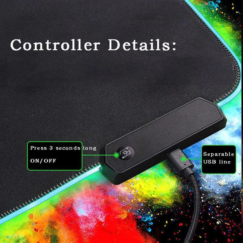 Eastvita большой USB проводной светодиодный RGB цветной игровой коврик для мыши
