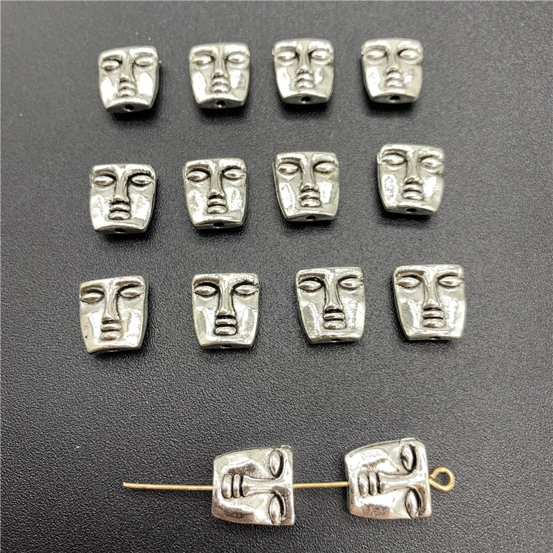 

8pcs 12x10mm Alloy Beads Cap Ancient Silver Charms Buddha head Shape Pendant Charms For Jewelry Making DIY Accessories