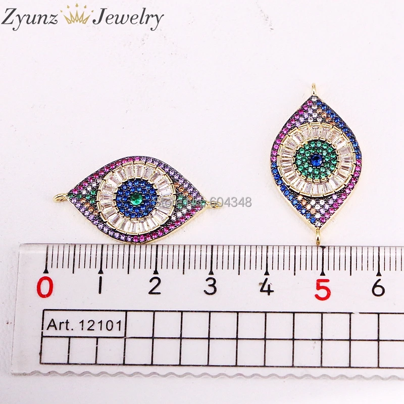 5 шт. ZYZ330-4219 высокое качество разноцветный кубический цирконий Овальный дизайн глаз Циркон CZ браслеты для женщин