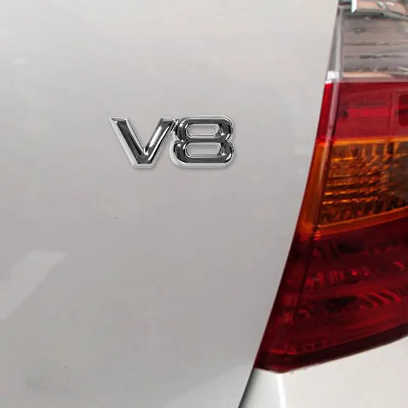 3D хромированная металлическая V8 Автомобильная наклейка багажника крышка