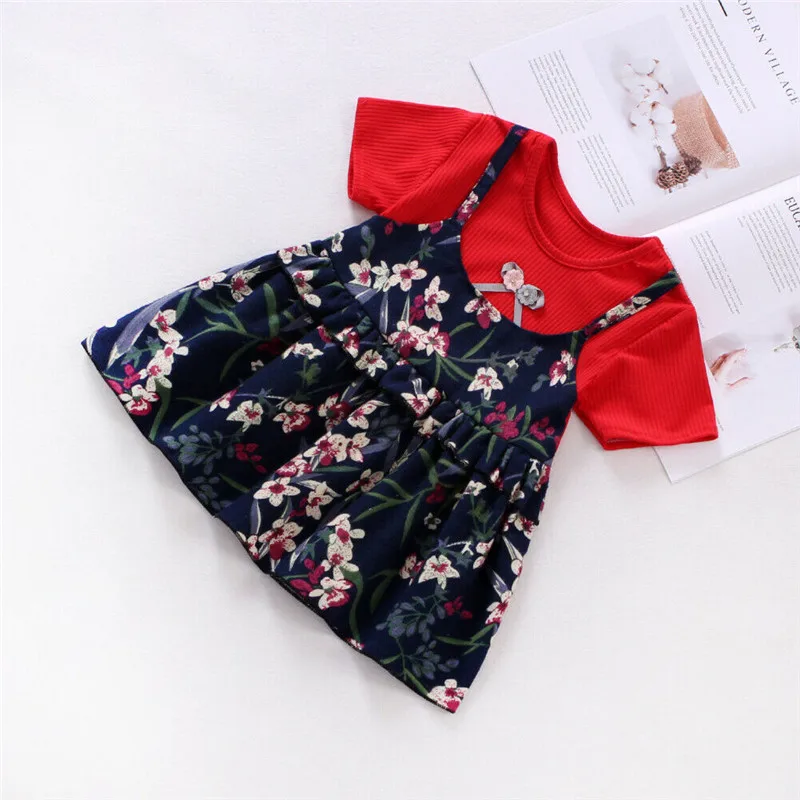 

0-3T Newborn Kids Baby Girl Clothes Summer Short Sleeve Floral Dress Elegant Cute Party Princess Boho Beach Outfits Sundress