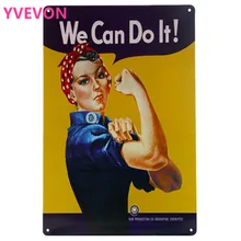 Мы можем сделать это ретро металлические декоративные буквы слово табличка Олово Винтаж магазин знак девиз стены Искусство пластины бар дисплей 20x30 см