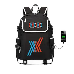 Аниме Дарлинг в FRANXX рюкзак USB зарядка Подростковая сумка для ноутбука сумка дорожная сумка студенческая Книга сумка рюкзаки для женщин и