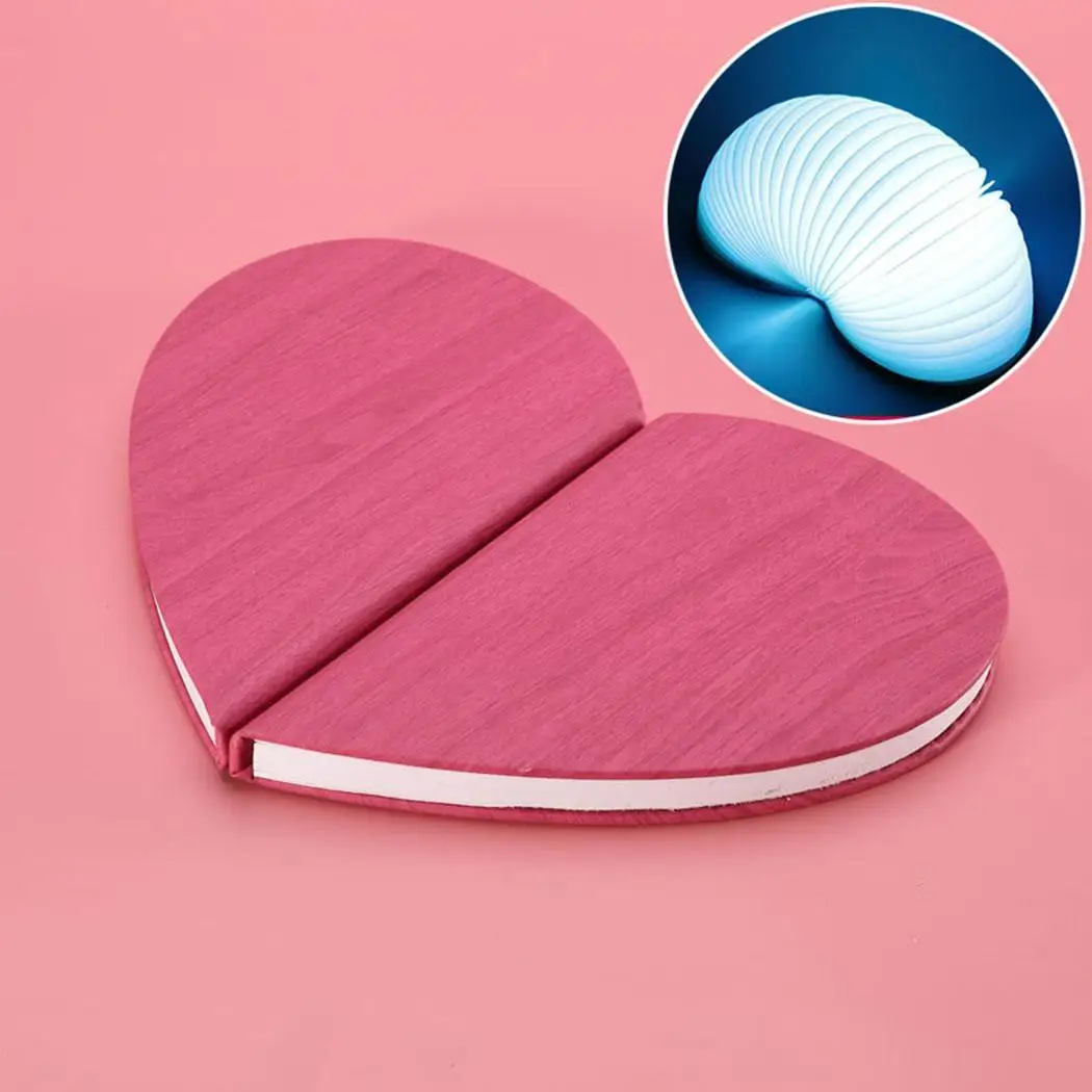 

Durable Practical Heart Shape LED Foldable Book Night 5-6 Hours 5W Micro light Home Lamp Charging USB Light