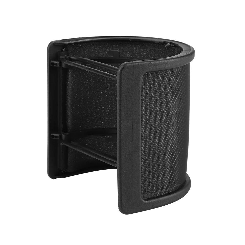 

Microphone Pop-up Filter U Shape Mask Metal Mesh Foam Double Layer Mic Windscreen for Studio Microphone Pop Filter color box