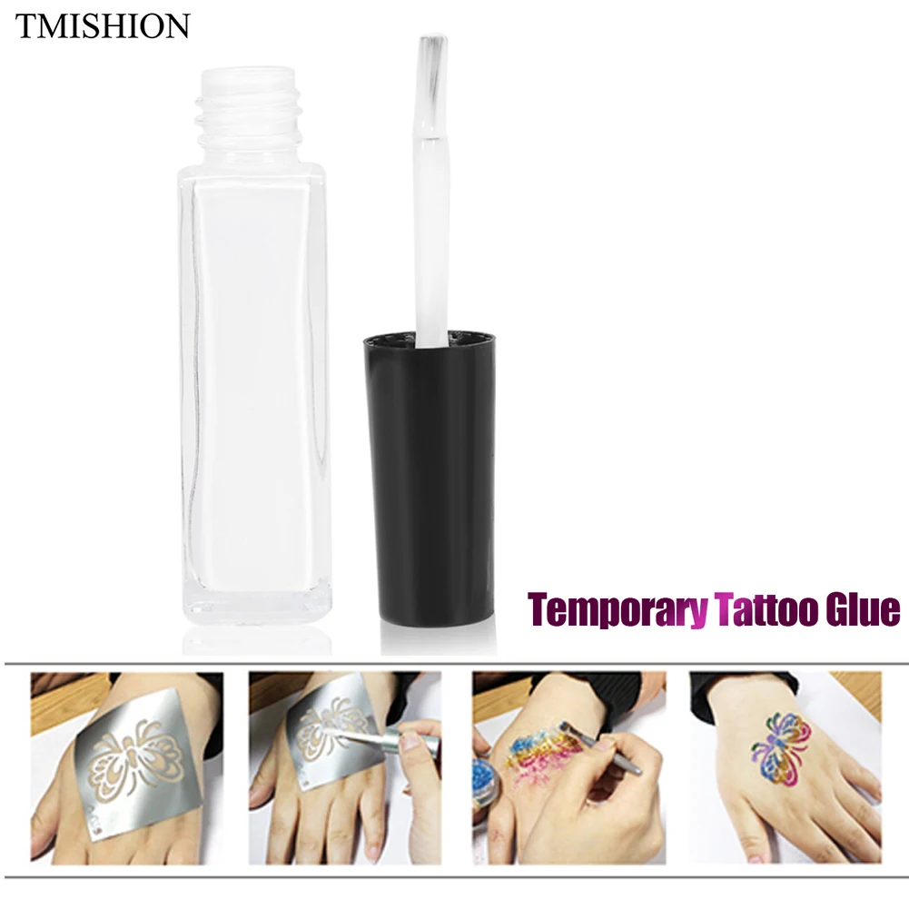 

10ml White Color Temporary Tattoo Glue Glitter Powder Body Painting Eyebrows Tattoo Glue Gel Non-toxic Makeup Tool Tattoo Supply