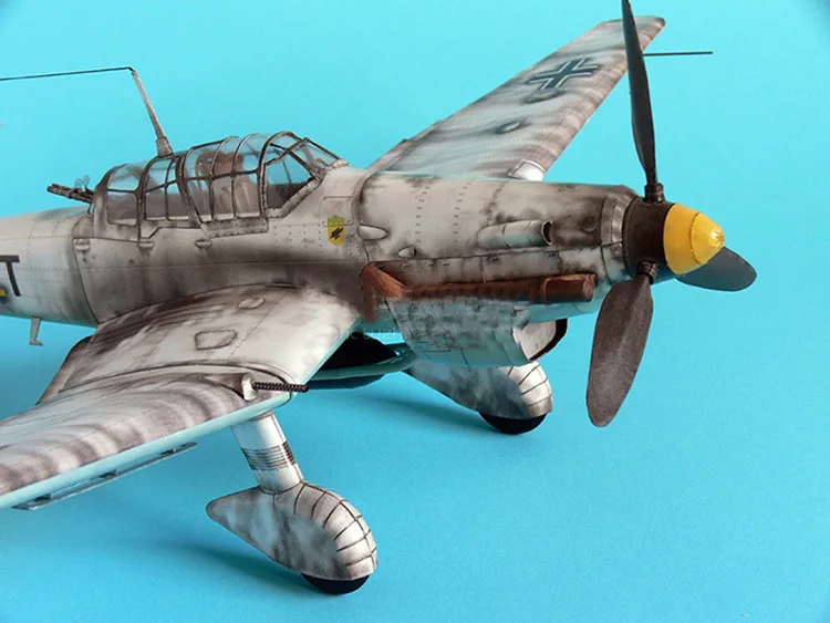 discounted  1:33 Germany Ju-87 Bomber Aircraft Model 3D Paper Model Space Library Papercraft Cardboard House fo
