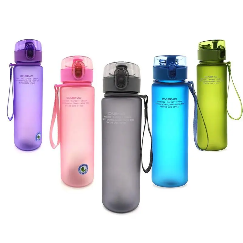 

560ML Frosted Sports Plastic Cup Portable Sealed Leak-proof Water Cup Travel Outdoor Coffee Cups Leak Proof Durable Water Bottle