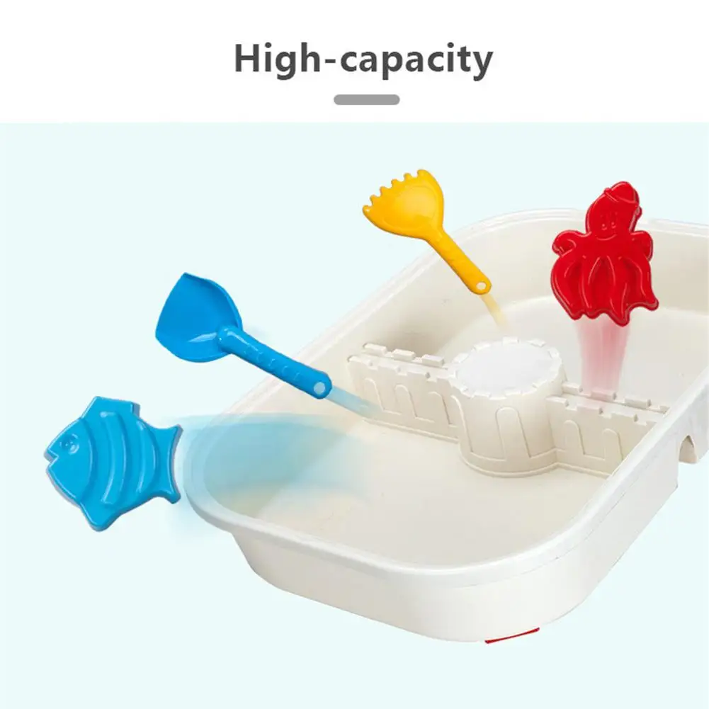  9pcs Portable Beach Sand Toys Set Animals Castle Sand Clay Mold Digging Table Shovel Tools Bath Wat