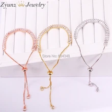 10 шт. прозрачный цвет CZ Хрустальный Теннисный браслет cz-цепочка слайдер регулируемые элегантные ювелирные изделия браслет для мужчин или женщин