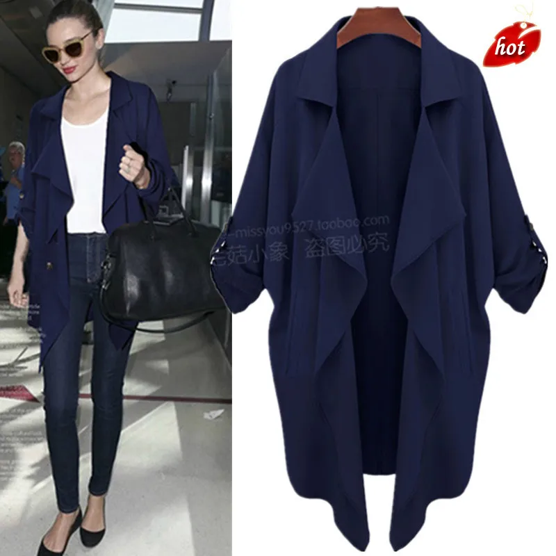 

New Female Thin Coat Korean Loose Large Size Mid-length Casual Fashion Pure Color Sunscreen Windbreaker jackets for women O8R2