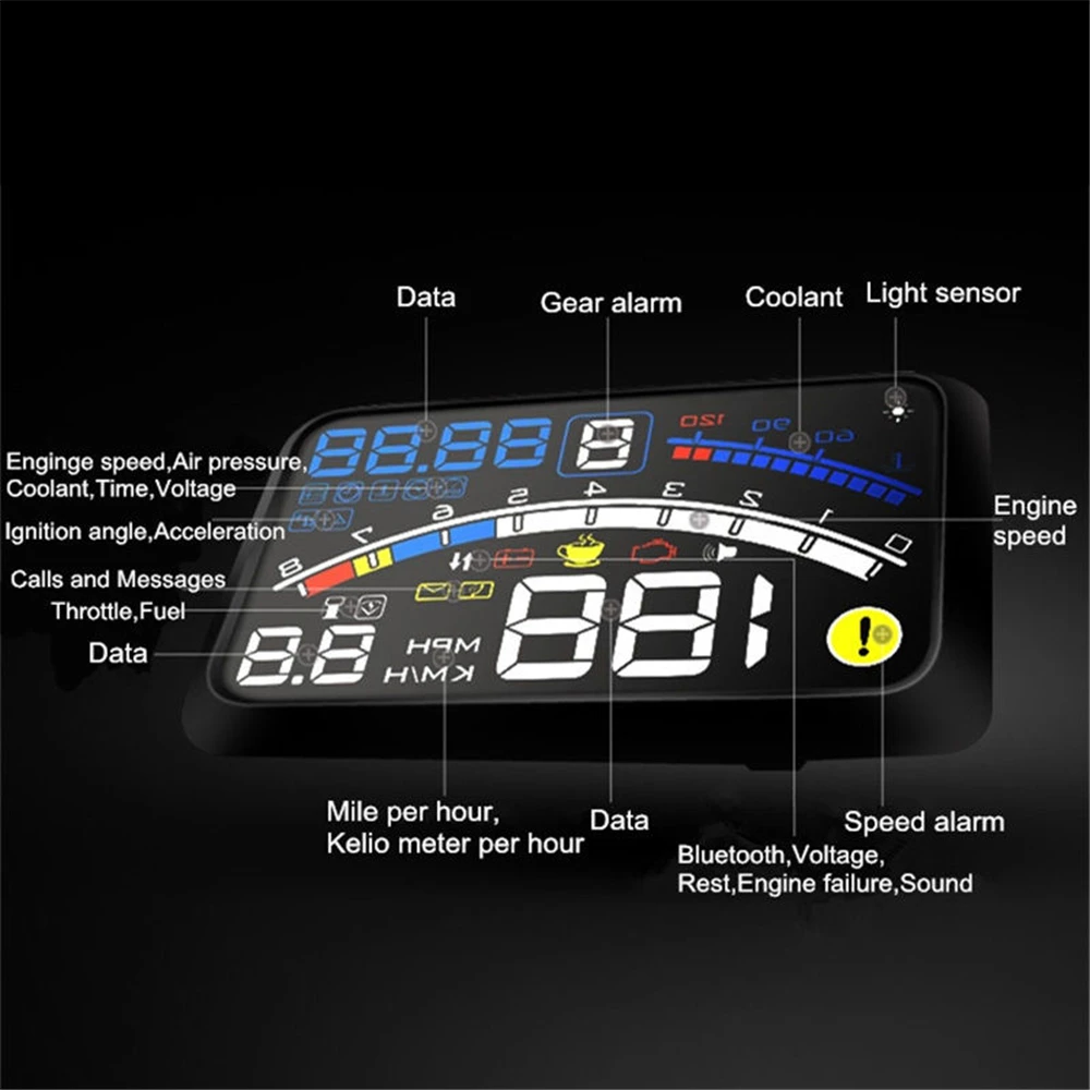 XUNMA автомобильный HUD Дисплей OBD2 II EUOBD система Предупреждение о превышении скорости проектор лобовое стекло авто электронная сигнализация напряжения