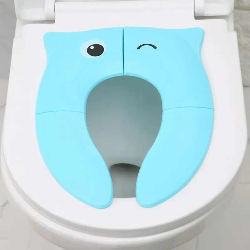 Baby Plastic Toilet Seat Cover Cute Cartoon Pattern Folding Non Slip