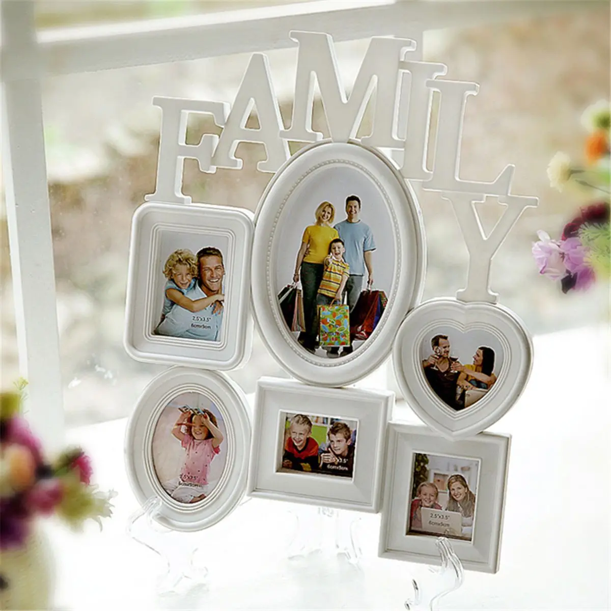 Marco de foto de familia de plástico blanco para colgar en la Pared Soporte de la imagen pantalla decoración del hogar Ideal para regalo 30x37 cm Marco de foto de familia de plástico blanco para colgar en la Pared Soporte de la imagen pantalla decoración del hogar Ideal para regalo 30x37 cm