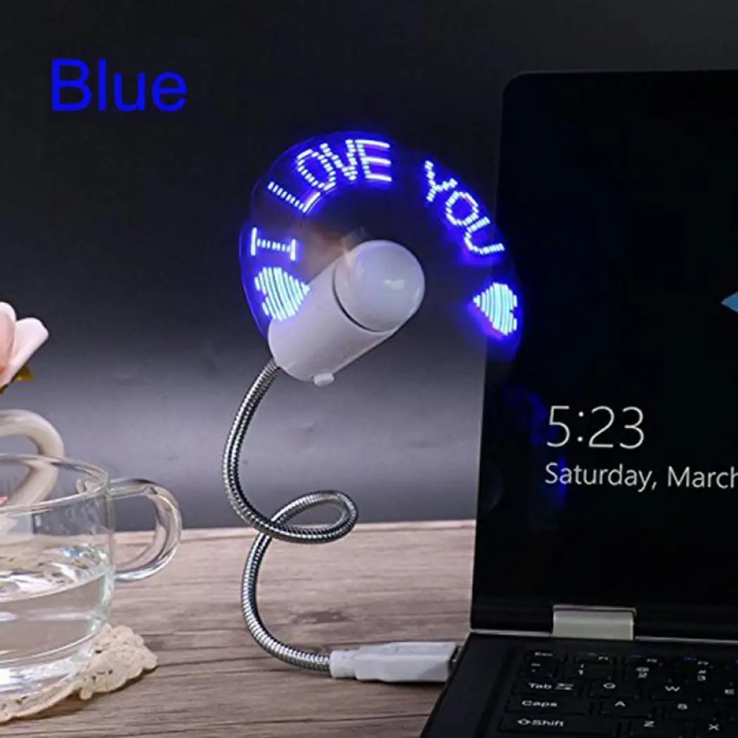 

Mini Laptop LED Light Fans USB PC Desktops Home, Office, etc Fans Keep cool and show cool messages your office.