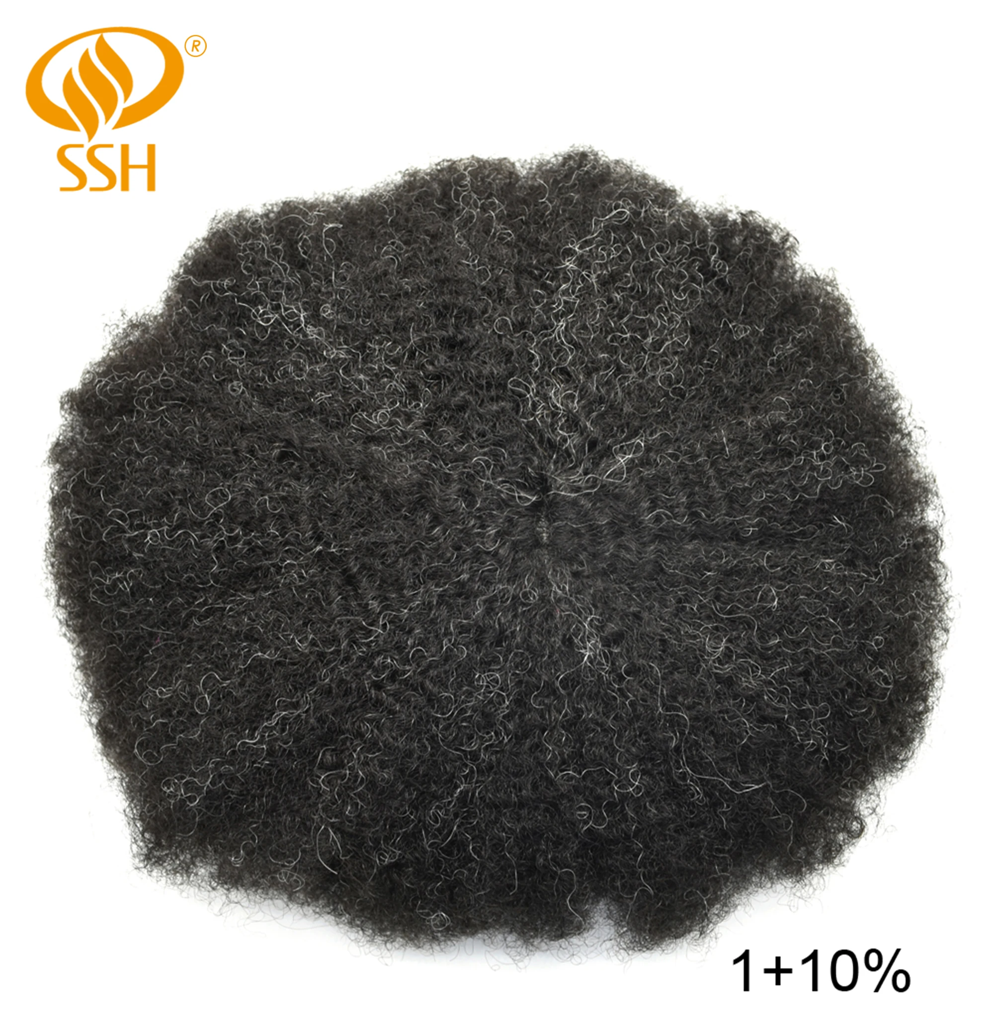 SSH мужской парик французский кружевной передний не-Реми волосы Замена отбеленные узлы система шиньон афро локон волна