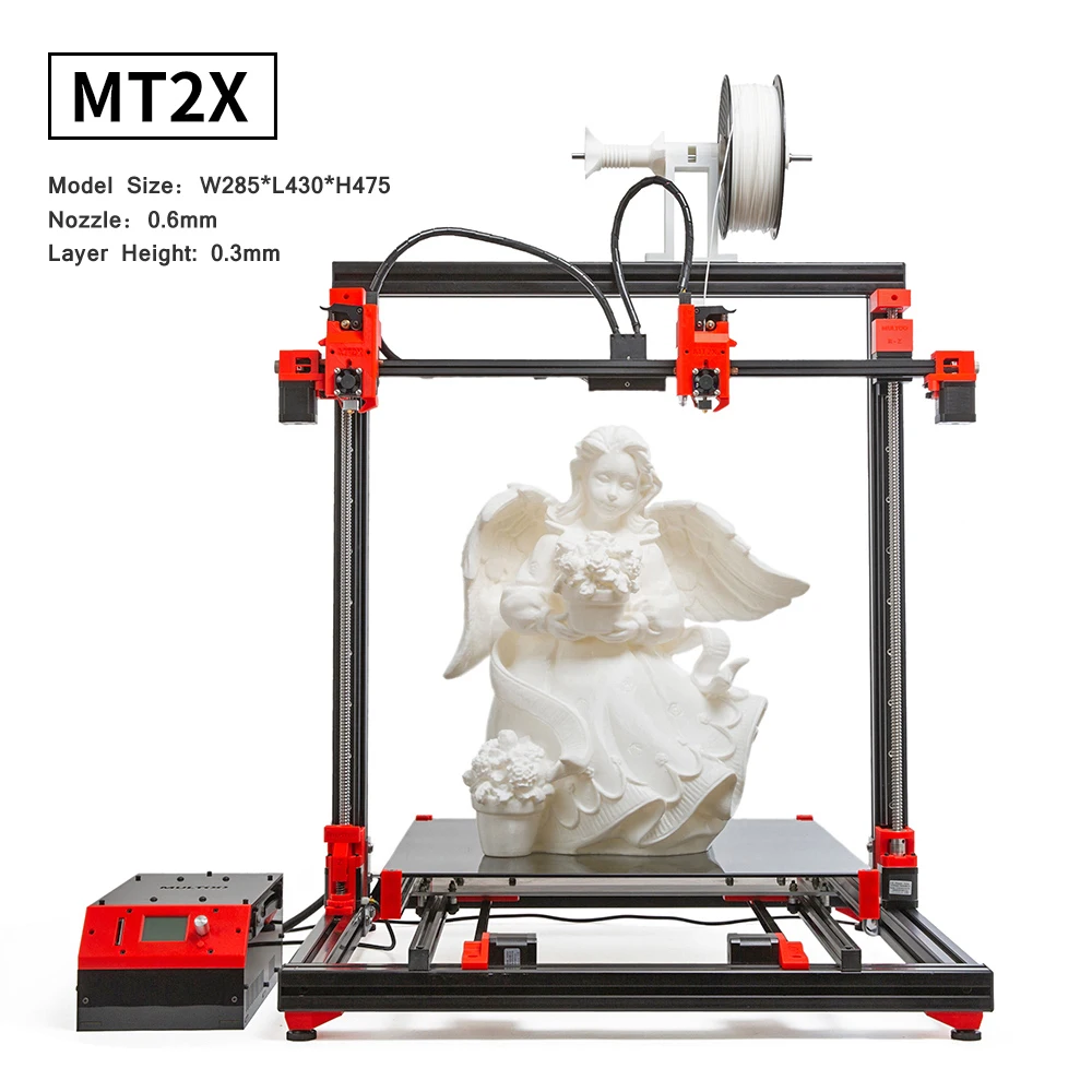 MULTOO 3d принтер MT2X большой размер печати высокое качество точность шариковый винт Preciser один двойной 3d принтер 500*500*500